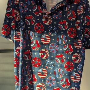 Men's Patriotic Patterned Golf Shirt